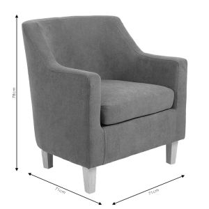 Фотьойл Joyful дамаска антрацит-естествен 71х71х81cm