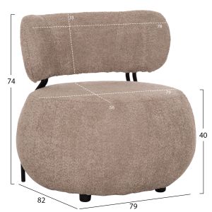 Фотьойл Karsen Hm9598.08 тъмно бежов букле плат 79x82x74всм.