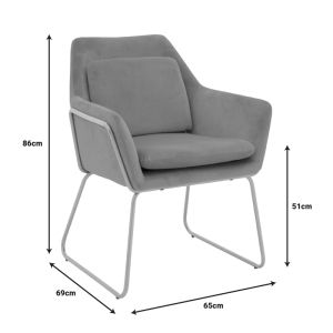 Mira Indelible armchair gray-gold 65x69x86cm