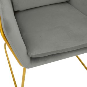 Mira Indelible armchair gray-gold 65x69x86cm