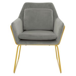 Mira Indelible armchair gray-gold 65x69x86cm