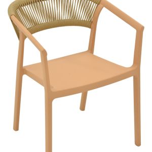Фотьойл Sillia стифиращ се Pp Cappuccino абажур с бежов ратан 55x52x74.5cm