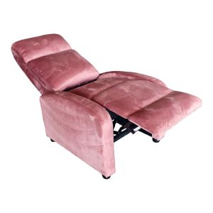 Norva velvet relaxation armchair in dusty pink color 68.5x86x100cm