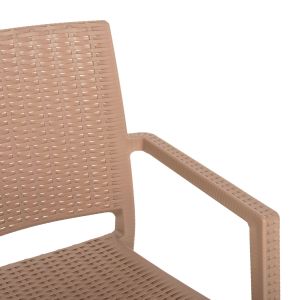Cappuccino armchair polypropylene with heavy duty 58x55x88hcm, 03, Hm5134