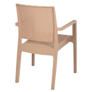 Cappuccino armchair polypropylene with heavy duty 58x55x88hcm, 03, Hm5134