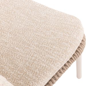 Armchair with footrest Riven Sm6395.01, aluminum-beige cushion, ivory color, 86.5x89.5x115h