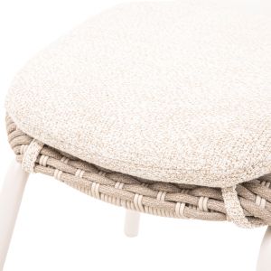 Armchair with footrest Riven Sm6395.01, aluminum-beige cushion, ivory color, 86.5x89.5x115h