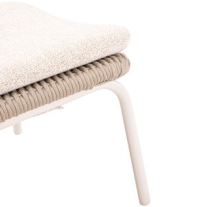 Armchair with footrest Riven Sm6395.01, aluminum-beige cushion, ivory color, 86.5x89.5x115h