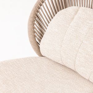 Armchair with footrest Temporal Sm6400.01 aluminum cushions with beige ivory color 83.5x91x115v