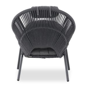 Armchair with footrest Temporal Sm6400.02 aluminum charcoal color and cushions 83.5x91x115w