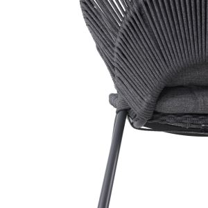 Armchair with footrest Temporal Sm6400.02 aluminum charcoal color and cushions 83.5x91x115w