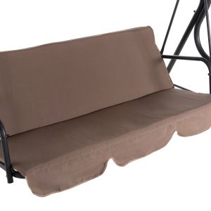 Хамак 3-местен с сенник, метална рамка в сиво - текстил в кафяво 174x110x200cm Hm5979,02