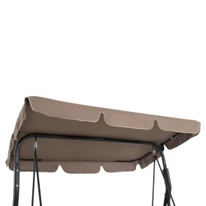 Хамак 3-местен с сенник, метална рамка в сиво - текстил в кафяво 174x110x200cm Hm5979,02