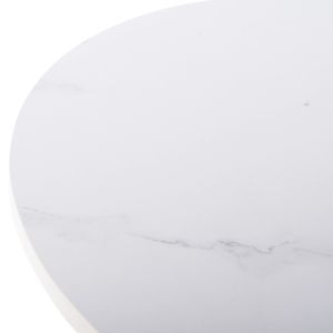 Coffee table Acrylon, white marble Hpl, acrylic legs D40x41hcm Hm9779,01