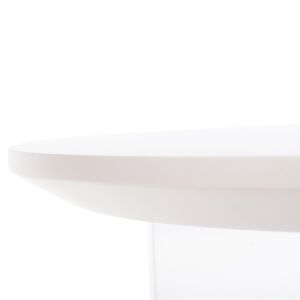 Coffee table Acrylon, white marble Hpl, acrylic legs D40x41hcm Hm9779,01