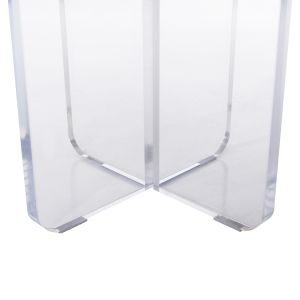 Coffee table Acrylon, white marble Hpl, acrylic legs D40x41hcm Hm9779,01