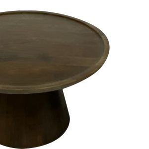 Coffee table Aliki Bold made of solid mango wood in walnut color D90x40cm
