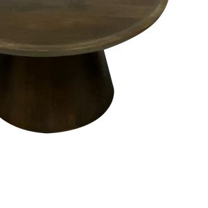 Coffee table Aliki Bold made of solid mango wood in walnut color D90x40cm