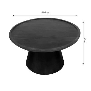 Coffee table Aliki Bold made of solid mango wood in walnut color D90x40cm