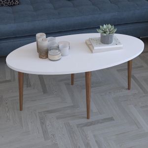 Coffee table Barton color white/brown 90x45x40cm