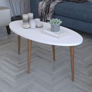 Coffee table Barton color white/brown 90x45x40cm