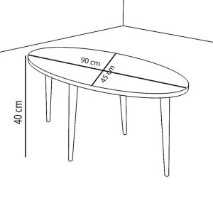 Coffee table Barton sonoma/brown 90x45x40cm