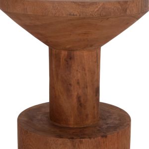 Coffee table Bermal Hm9889.11 solid suar wood in natural color Φ35x65cm.