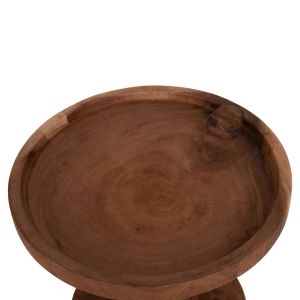 Coffee table Bermal Hm9889.11 solid suar wood in natural color Φ35x65cm.