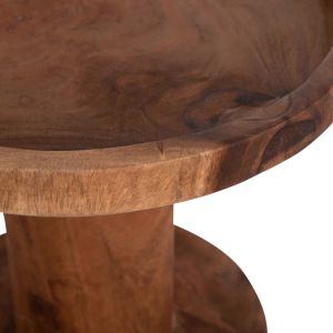 Coffee table Bermal Hm9889.11 solid suar wood in natural color Φ35x65cm.