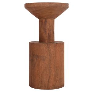 Coffee table Bermal Hm9889.11 solid suar wood in natural color Φ35x65cm.