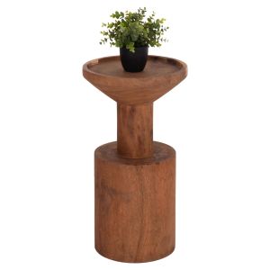 Coffee table Bermal Hm9889.11 solid suar wood in natural color Φ35x65cm.