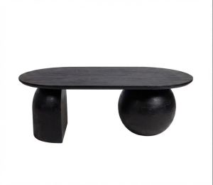 Coffee table Black Bold Kane black toned solid mango wood 110x66x45cm