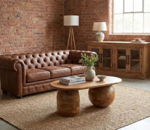Coffee table Bold Kane brown-toned solid mango wood 110x66x45cm
