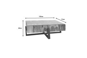Coffee table Borth Naturally Inart natural teak solid wood 125x77x40cm