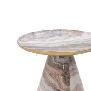Boundar coffee table, gray/gold, made of metal and glass, D50x49cm