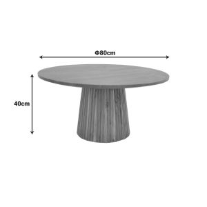 Coffee table Canicule Ii solid acacia wood in natural shade D80x40cm