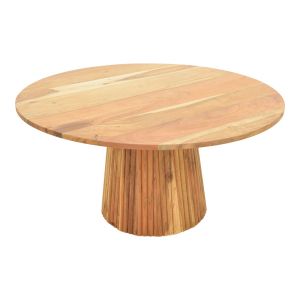 Coffee table Canicule Ii solid acacia wood in natural shade D80x40cm
