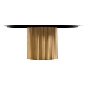 Coffee table Clad Hm9674 metal with gold base and black top D80x32hcm