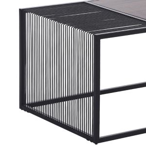 Coffee table Code with oak color Mdf top and metal frame 120x60x45cm