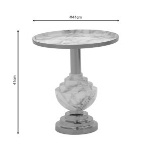 Coffee table Cogent Inart metal color gray marble/gold D41x44cm