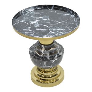 Coffee table Cogent Inart metal color black marble/gold D46x50cm