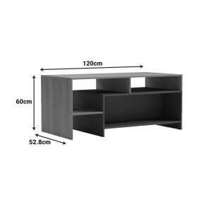 CONSA SONOMA COFFEE TABLE - ANTHRACITE 120X60X52.8CM