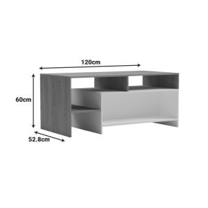 CONSA SONOMA COFFEE TABLE - WHITE 120X60X52.8CM