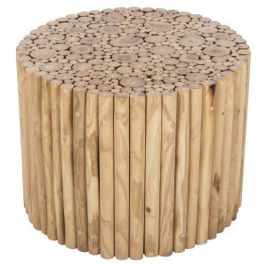 Coffee table Cooter Naturally Hm9864 made of teak branches in natural color D60.5x46hcm