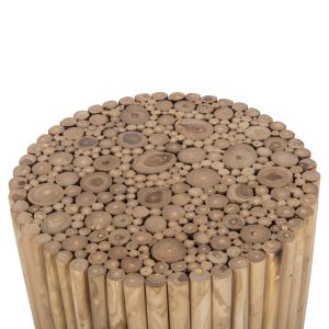 Coffee table Cooter Naturally Hm9864 made of teak branches in natural color D60.5x46hcm