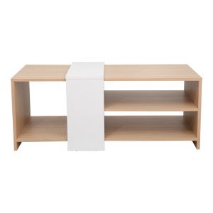 Cozeto coffee table in natural white color 100x53x41.5 cm