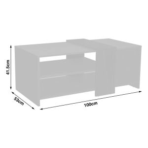 Cozeto coffee table in natural white color 100x53x41.5 cm