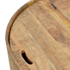 Coffee table Darian solid mango wood walnut color D90x45cm