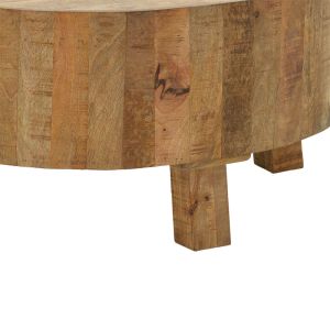 Coffee table Darian solid mango wood walnut color D90x45cm