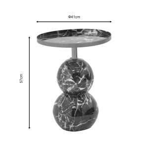 Coffee table Dearest Inart metal blue marble/gold color D41x57cm